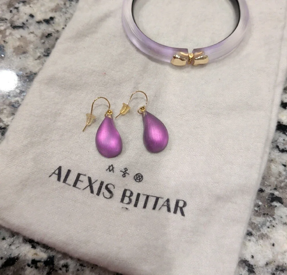 Authentic Alexis Bittar Matching 4 Piece Bangle & Earring Set